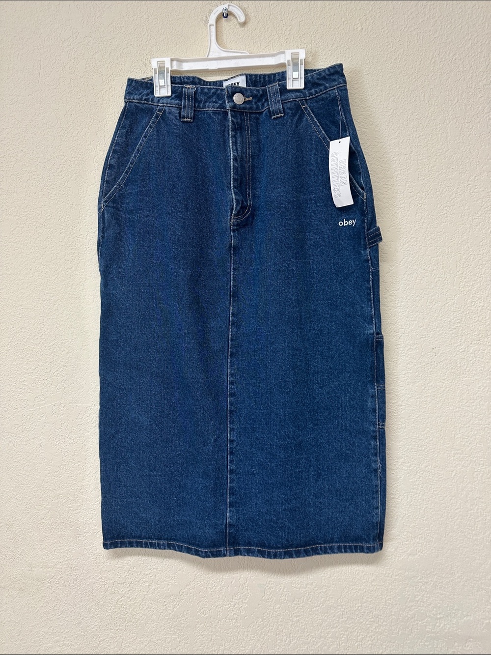 OBEY NWT OBEY Juniper Embroidered Denim Midi Skirt 28 - Picture 3 of 6